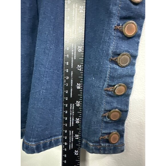 Free People Y2K Mid Rise Button Hem Jeans Women’s 26 Retro 2000s Flare VTG - Picture 8 of 12